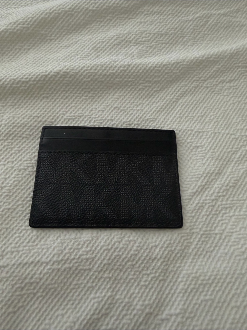 Michael Kors Black Textured Leather Card Sleeve